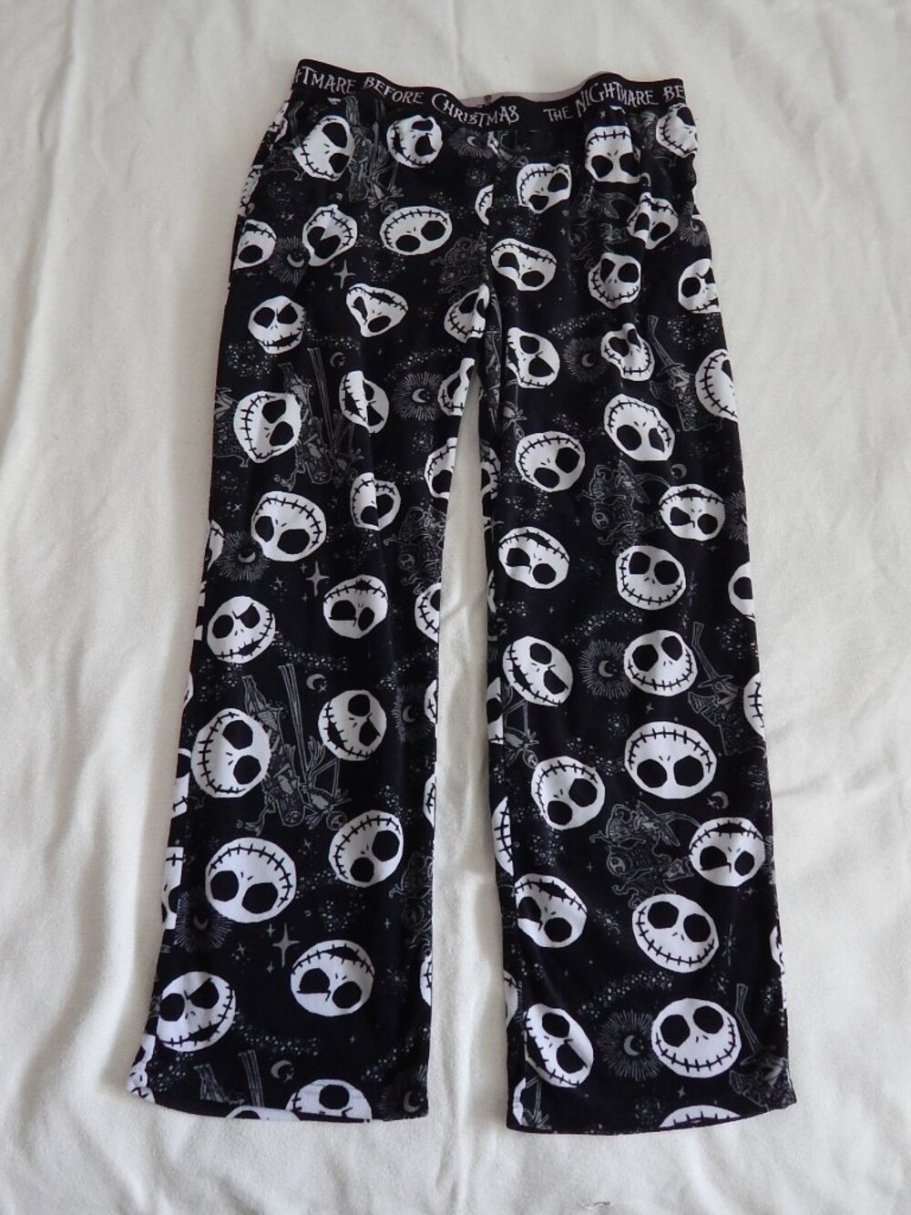 Disney Nightmare Before Christmas Pajama Pants - Kids Size XL Black White